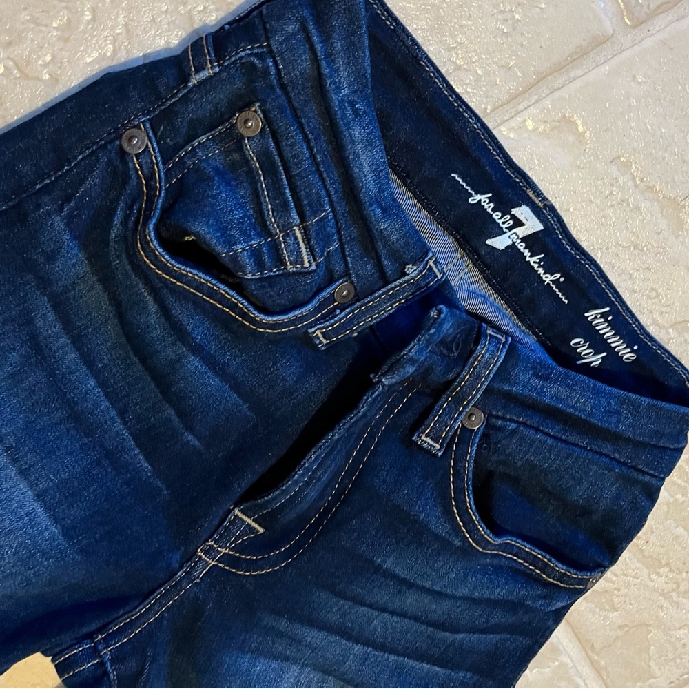 7 For All Mankind Blue Kimmie Crop Jeans